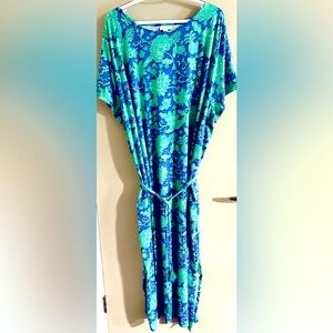 J. Jill Blue and Green Patterned Dress